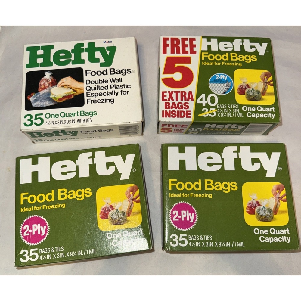VTG Hefty Plastic Food Sandwich Bags SEALED NEW OLD STOCK 1970 1980 MOVIE PROP-4